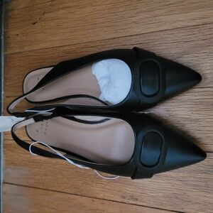 a new day Black Pointed Toe Slingback Flats